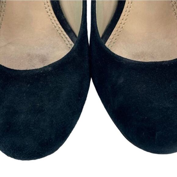 Tory Burch Black Suede Astoria Wedge Heels Size 7.5 - Picture 9 of 10